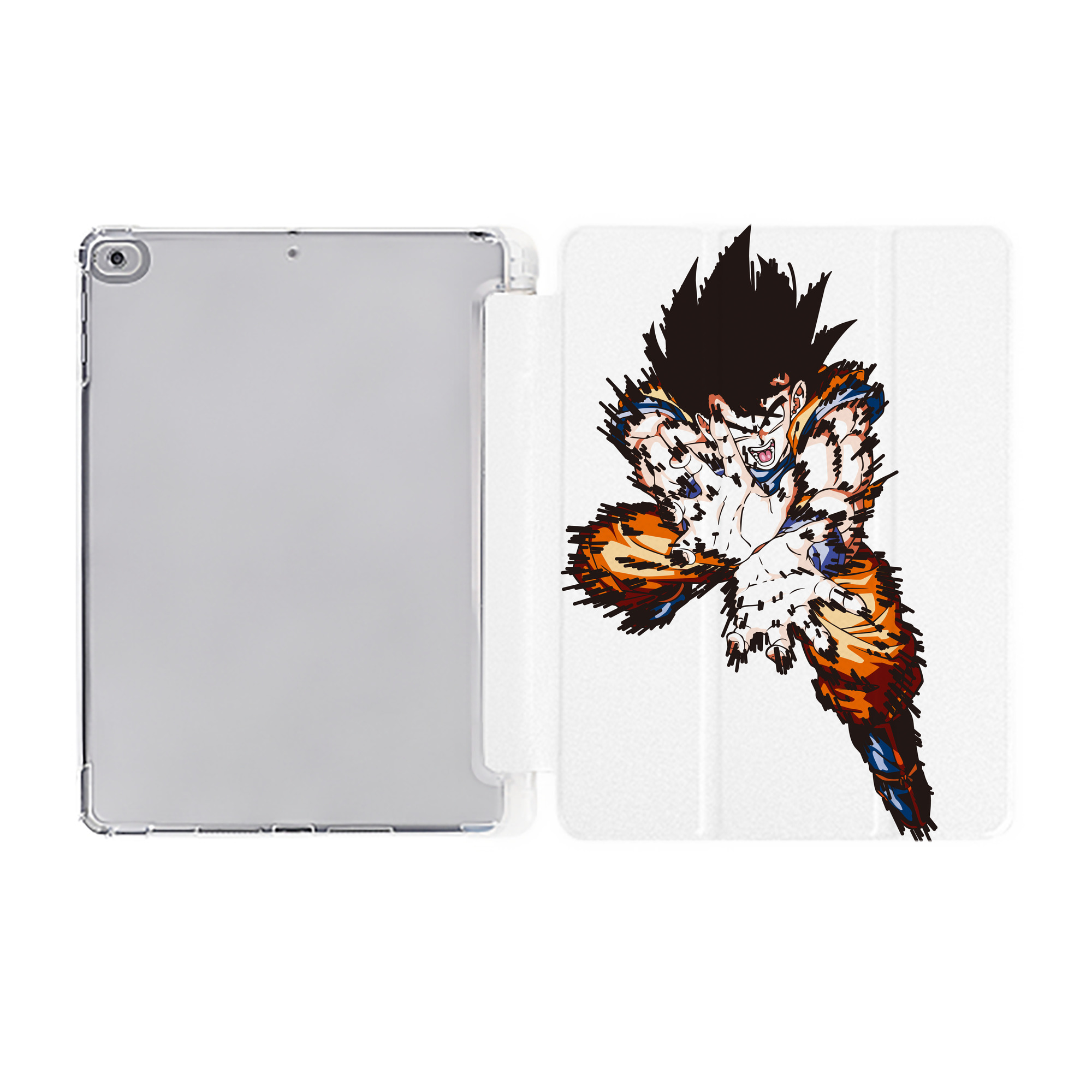 （画像用） ドラゴンボール 孫悟空（そん ごくう）Son Goku カカロット DRAGON BALL Kakarotto IPad ケース ペン収納付き 三つ折りスタンド PUレザー×シリコン 対応機種9.5/10.5/10.9インチ